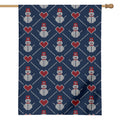 Cute Snowman Knitted Pattern Print House Flag