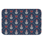 Cute Snowman Knitted Pattern Print Indoor Door Mat