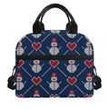 Cute Snowman Knitted Pattern Print Insulated Lunch Bag