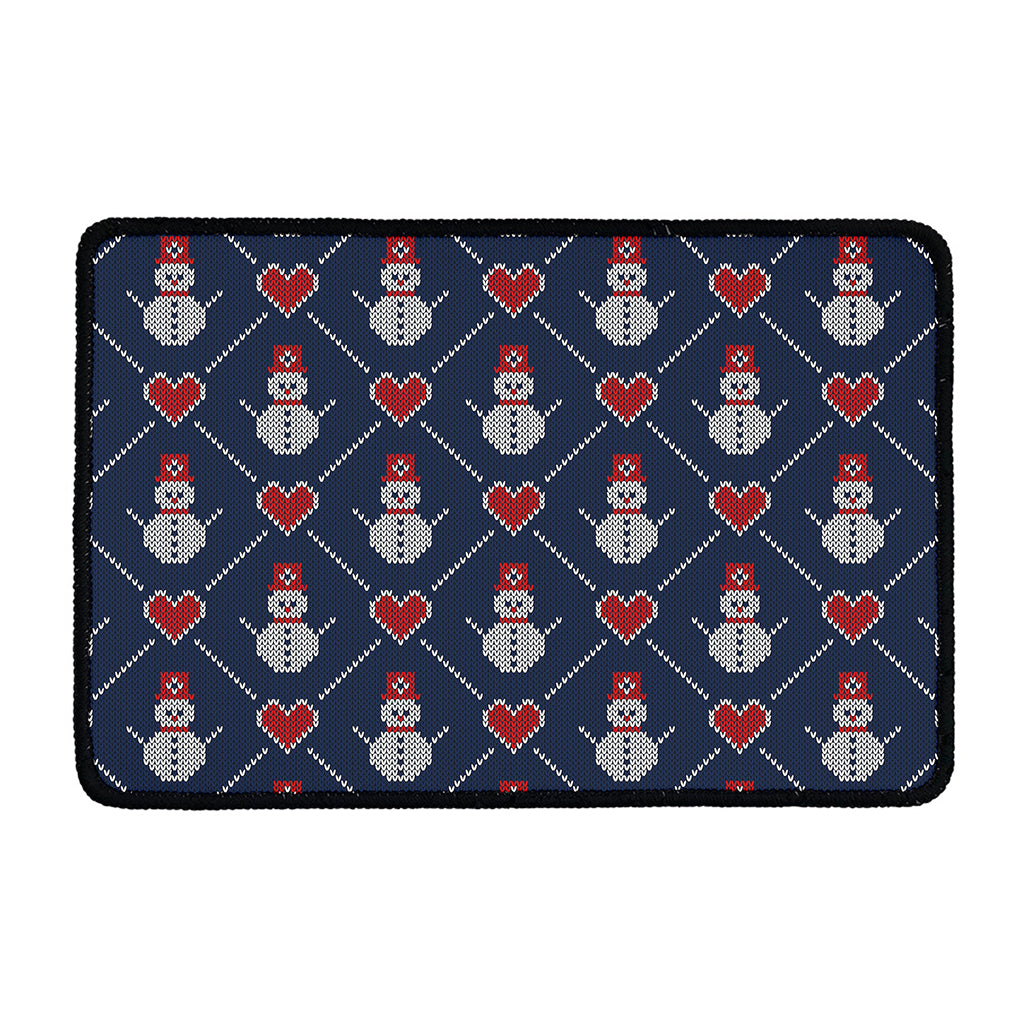 Cute Snowman Knitted Pattern Print Kitchen Mat