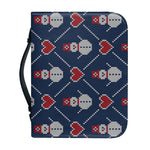 Cute Snowman Knitted Pattern Print Leather Bible Cover