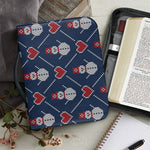 Cute Snowman Knitted Pattern Print Leather Bible Cover