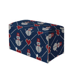 Cute Snowman Knitted Pattern Print Leather Tissue Box Cover