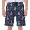 Cute Snowman Knitted Pattern Print Men's Beach Shorts