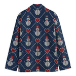 Cute Snowman Knitted Pattern Print Men's Blazer
