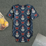 Cute Snowman Knitted Pattern Print Men's Bodysuit