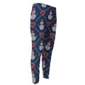 Cute Snowman Knitted Pattern Print Men's Compression Pants