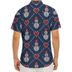 Cute Snowman Knitted Pattern Print Men's Deep V-Neck Shirt