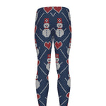 Cute Snowman Knitted Pattern Print Men's leggings