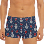 Cute Snowman Knitted Pattern Print Men's Short Boxer Briefs