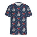 Cute Snowman Knitted Pattern Print Men's Athletic T-Shirt