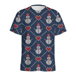 Cute Snowman Knitted Pattern Print Men's Sports T-Shirt