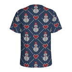 Cute Snowman Knitted Pattern Print Men's Sports T-Shirt