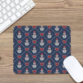 Cute Snowman Knitted Pattern Print Mouse Pad