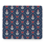 Cute Snowman Knitted Pattern Print Mouse Pad