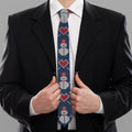 Cute Snowman Knitted Pattern Print Necktie