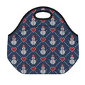 Cute Snowman Knitted Pattern Print Neoprene Lunch Bag