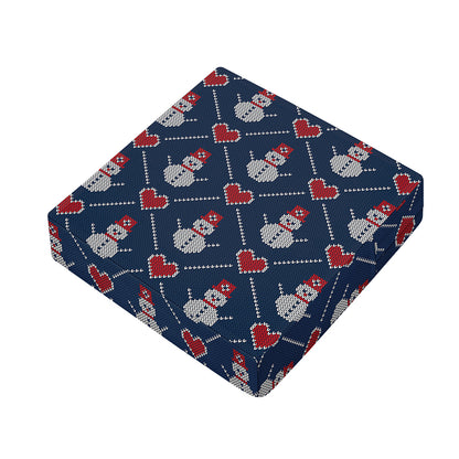 Cute Snowman Knitted Pattern Print Outdoor Seat Cushion Cover