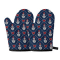 Cute Snowman Knitted Pattern Print Oven Mitts