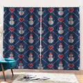 Cute Snowman Knitted Pattern Print Pencil Pleat Curtains