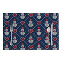 Cute Snowman Knitted Pattern Print Placemat