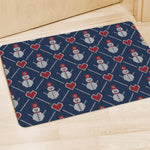 Cute Snowman Knitted Pattern Print Polyester Doormat