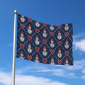 Cute Snowman Knitted Pattern Print Polyester Flag