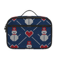 Cute Snowman Knitted Pattern Print Portable Lunch Bag