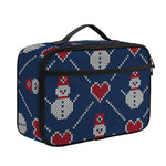 Cute Snowman Knitted Pattern Print Portable Lunch Bag