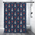 Cute Snowman Knitted Pattern Print Premium Shower Curtain