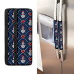 Cute Snowman Knitted Pattern Print Refrigerator Handle Covers