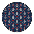 Cute Snowman Knitted Pattern Print Round Floor Mat