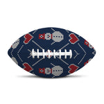 Cute Snowman Knitted Pattern Print Rugby Ball