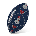 Cute Snowman Knitted Pattern Print Rugby Ball