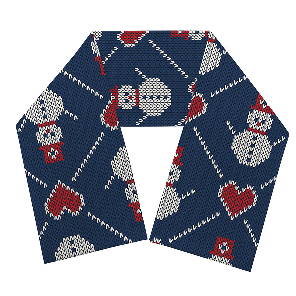 Cute Snowman Knitted Pattern Print Scarf