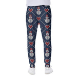 Cute Snowman Knitted Pattern Print Scuba Joggers
