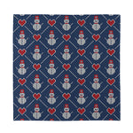 Cute Snowman Knitted Pattern Print Silk Bandana