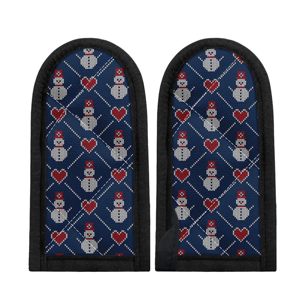 Cute Snowman Knitted Pattern Print Skillet Handle Cover