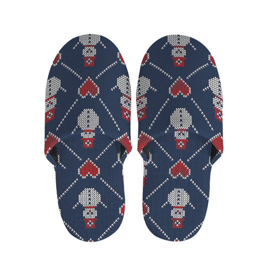 Cute Snowman Knitted Pattern Print Slippers