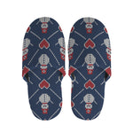 Cute Snowman Knitted Pattern Print Slippers