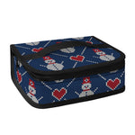 Cute Snowman Knitted Pattern Print Small Lunch Bag