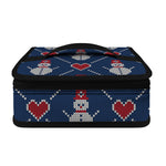 Cute Snowman Knitted Pattern Print Small Lunch Bag