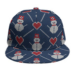 Cute Snowman Knitted Pattern Print Snapback Cap