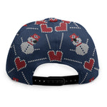 Cute Snowman Knitted Pattern Print Snapback Cap
