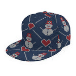 Cute Snowman Knitted Pattern Print Snapback Cap