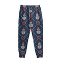 Cute Snowman Knitted Pattern Print Sweatpants