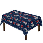 Cute Snowman Knitted Pattern Print Tablecloth
