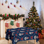 Cute Snowman Knitted Pattern Print Tablecloth