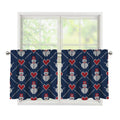 Cute Snowman Knitted Pattern Print Tier Curtains