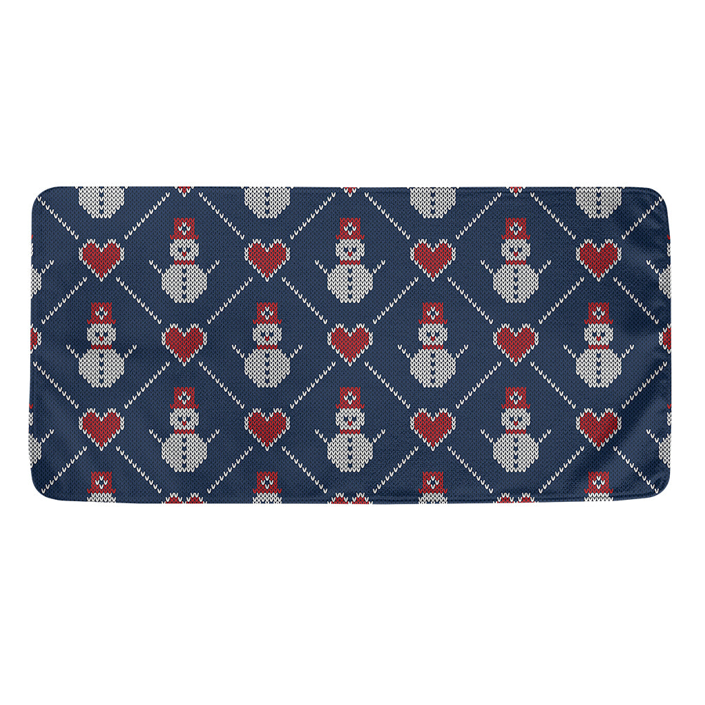 Cute Snowman Knitted Pattern Print Towel